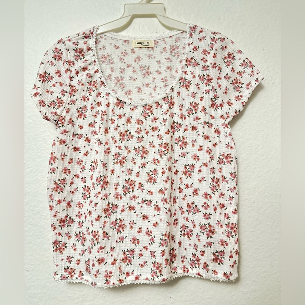 Medium Floral Print Babydoll Style Tee